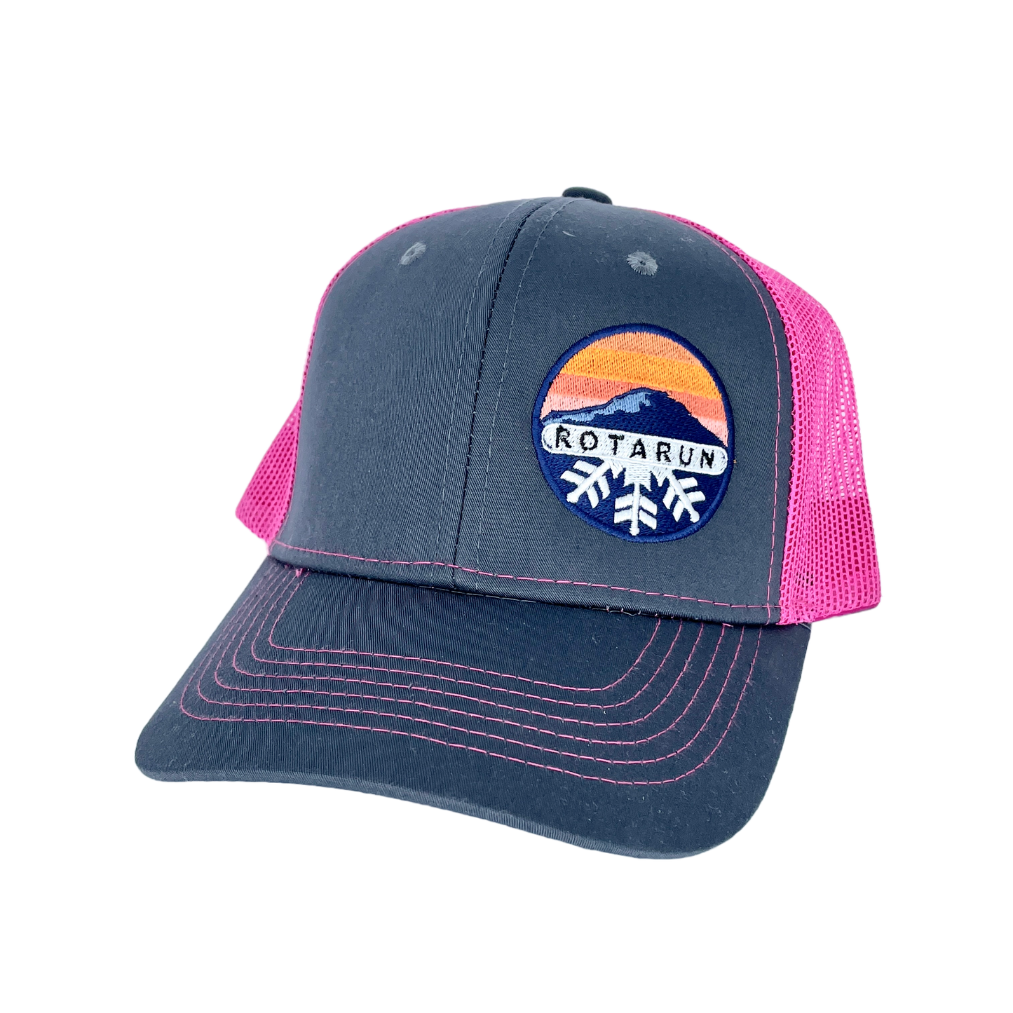 Charcoal + Pink Low-Profile Trucker